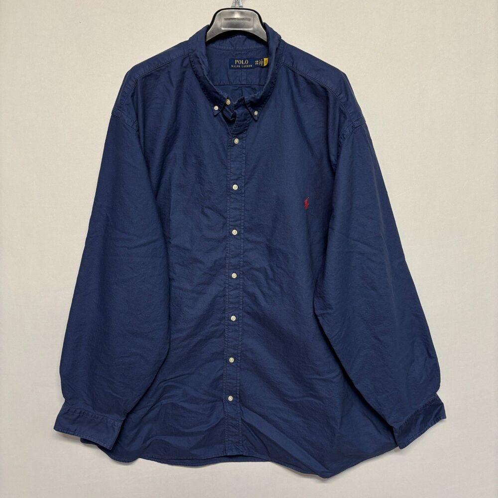 Polo Ralph Lauren Men Long Sleeve Button Down Shirt Size 4XB 4X Big Blue C133 12